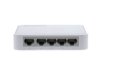 Network switch Hub 5 port . isolated on the white background clipart