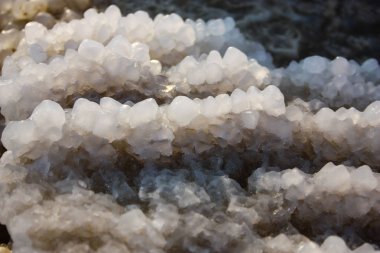 Dead sea kristal tuz İsrail closeup