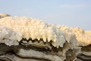Dead sea kristal tuz İsrail closeup