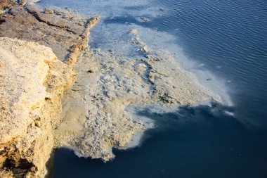 Dead sea kristal tuz İsrail closeup