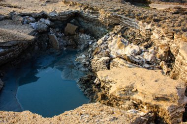 Dead sea kristal tuz İsrail closeup