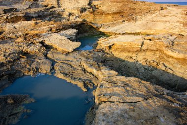 Dead sea kristal tuz İsrail closeup