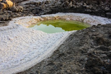 Dead sea kristal tuz İsrail closeup