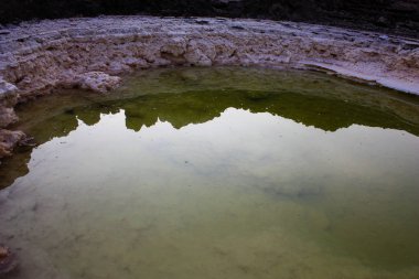 Dead sea kristal tuz İsrail closeup