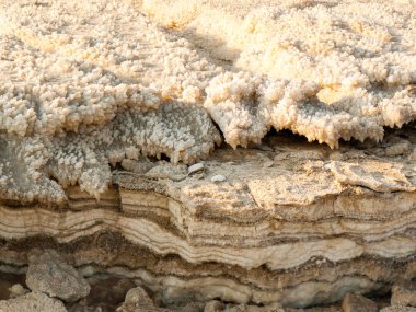 Dead sea kristal tuz İsrail closeup