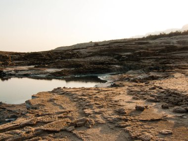 Dead sea kristal tuz İsrail closeup