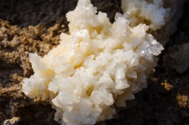 Dead sea kristal tuz İsrail closeup