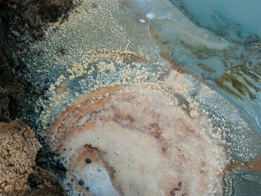 Dead sea kristal tuz İsrail closeup