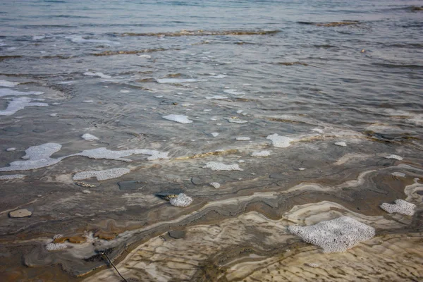 Κινηματογράφηση Πρώτο Πλάνο Από Ορυκτό Αλάτι Νεκράς Θάλασσας Στο Ισραήλ — Φωτογραφία Αρχείου