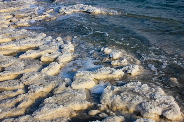 Closeup Krystalů Soli Mrtvého Moře Izraeli — Stock fotografie