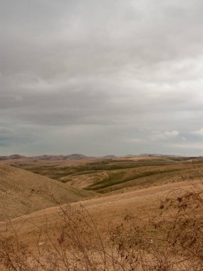 İsrail 'deki Negev Çölü manzarası