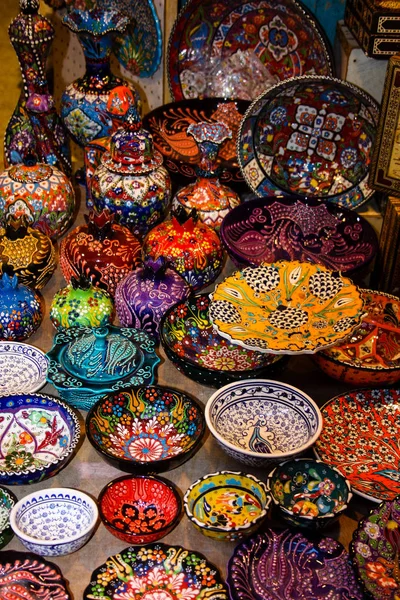 Closeup Handcrafted Decorative Objects Sold Souvenirs Shop Bazaar Old City — Stock Photo, Image