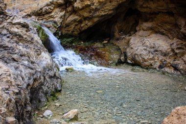 Wadi Bokek doğada saklıdır Judean desert İsrail'in
