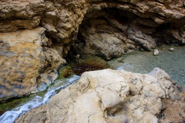 Wadi Bokek doğada saklıdır Judean desert İsrail'in