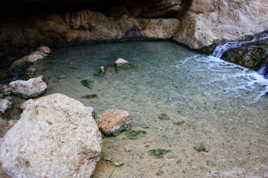 Wadi Bokek doğada saklıdır Judean desert İsrail'in