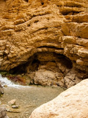 Wadi Bokek doğada saklıdır Judean desert İsrail'in