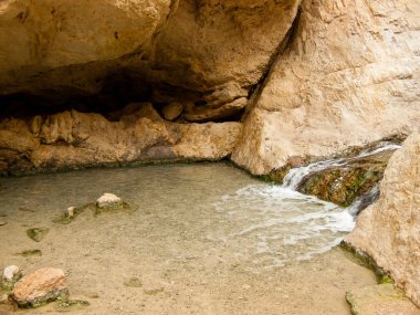 Wadi Bokek doğada saklıdır Judean desert İsrail'in