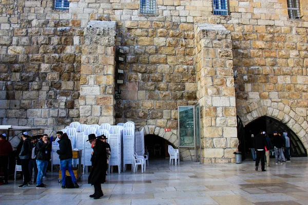 Jerusalem Israel March 2018 Unknowns People Praying Front Western Wall — Stock Photo, Image