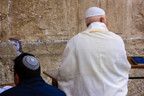 Jerusalem Israel March 2018 Unknowns People Praying Front Western Wall — Stock Photo, Image