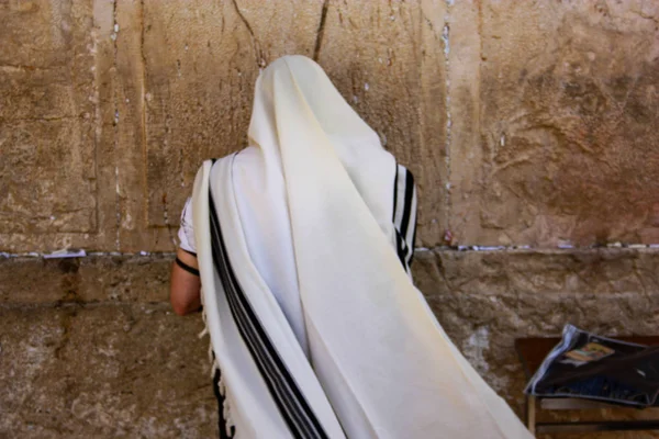 Иерусалим Израиль 2018 Неизвестные Молятся Западной Стены Старом Городе Иерусалим Стоковое Изображение