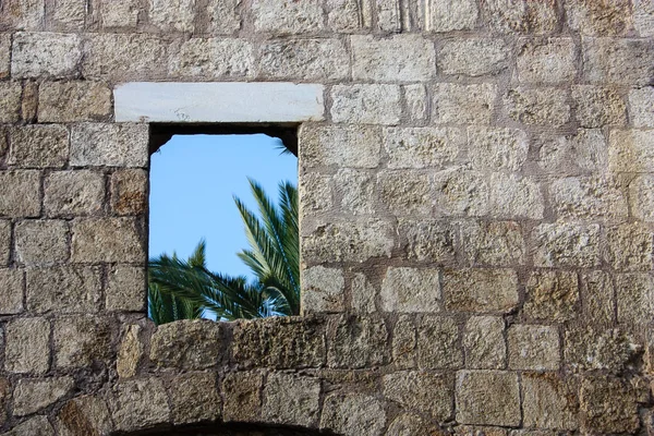 Closeup of the outer wall of the old city of Jerusalem in Israel