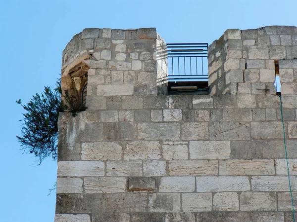 Закрытие Внешней Стены Старого Города Иерусалима Израиле — стоковое фото