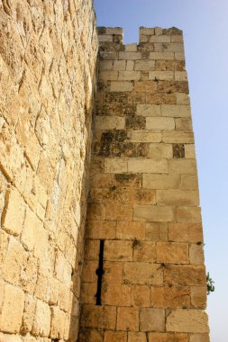  Eski şehir Kudüs İsrail dış duvarına closeup