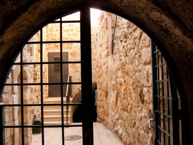 Eski şehir Kudüs İsrail bir sokakta closeup 