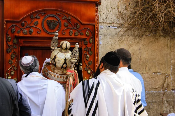 Jerusalem Israel Februar 2018 Religiöse Zeremonie Mit Unbekannten Personen Vor — Stockfoto
