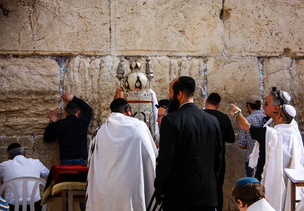 Jerusalem Israel Februar 2018 Religiöse Zeremonie Mit Unbekannten Personen Vor — Stockfoto