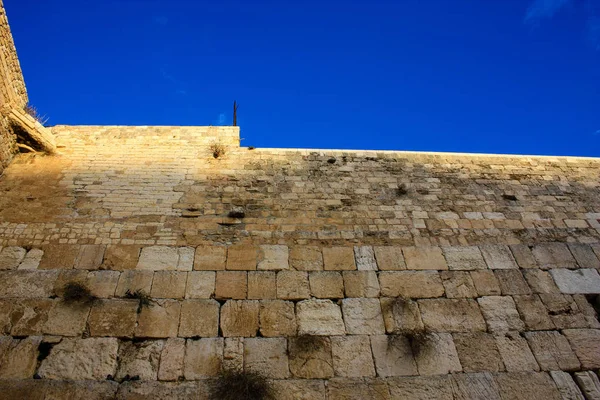 Primo Piano Del Muro Occidentale Gerusalemme Israele — Foto Stock