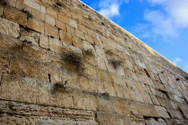 Zbliżenie Zachodniej Ściany Jerozolimie Izraelu — Zdjęcie stockowe