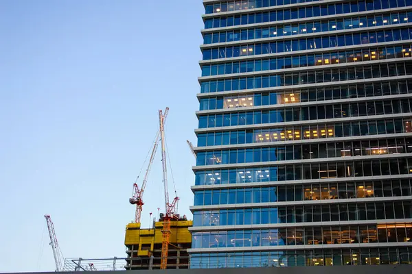 Weergave Van Een Site Van Bouw Van Een Nieuw Gebouw — Stockfoto