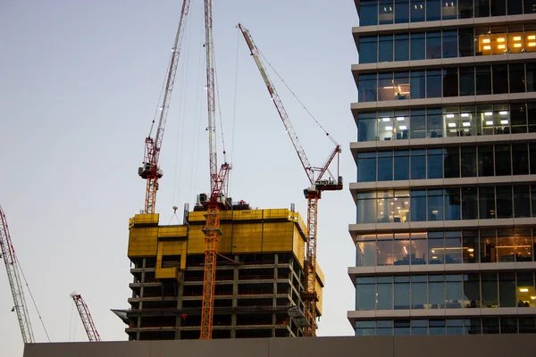 Weergave Van Een Site Van Bouw Van Een Nieuw Gebouw — Stockfoto