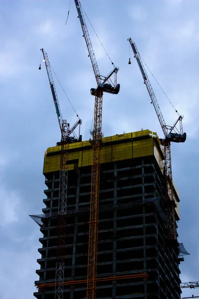 Weergave Van Een Site Van Bouw Van Een Nieuw Gebouw — Stockfoto