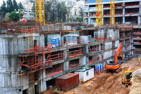 Vista Canteiro Obras Novo Edifício Cidade Tel Aviv Israel 2018 — Fotografia de Stock