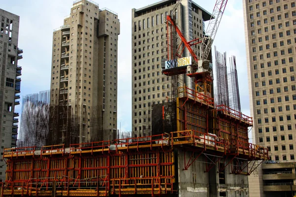 Weergave Van Een Site Van Bouw Van Een Nieuw Gebouw — Stockfoto