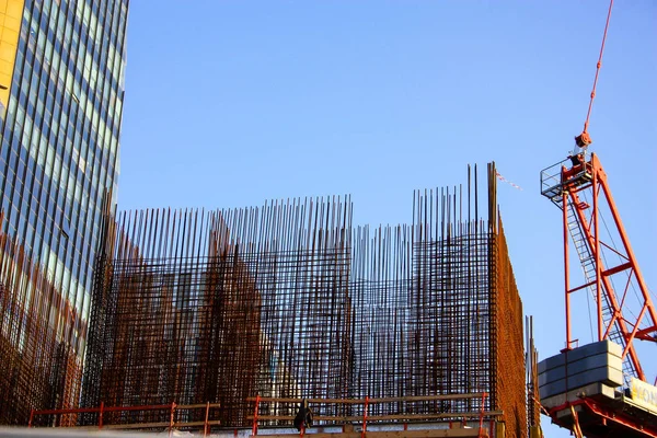 Вид Строительную Площадку Нового Здания Городе Тель Авив Израиле 2018 — стоковое фото