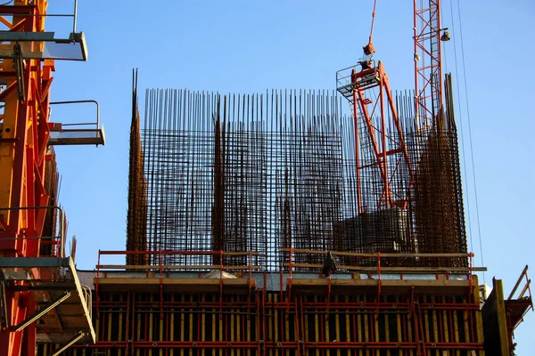 Weergave Van Een Site Van Bouw Van Een Nieuw Gebouw — Stockfoto