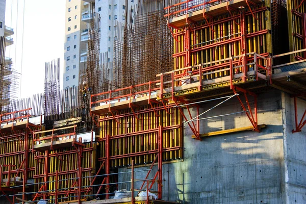 Blick Auf Eine Baustelle Eines Neubaus Der Stadt Tel Aviv — Stockfoto