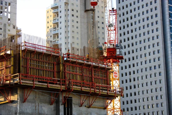 Vista Sitio Construcción Nuevo Edificio Ciudad Tel Aviv Israel Febrero —  Fotos de Stock