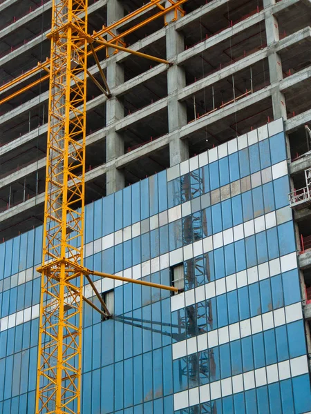 Weergave Van Een Site Van Bouw Van Een Nieuw Gebouw — Stockfoto