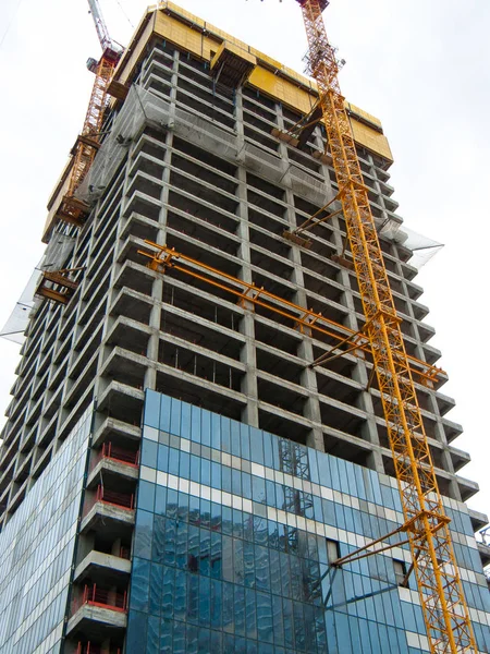 Weergave Van Een Site Van Bouw Van Een Nieuw Gebouw — Stockfoto