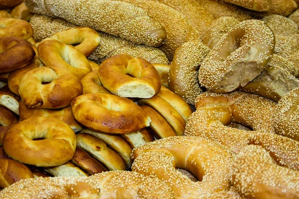 Fechar Vários Pães Doces Vendidos Uma Padaria Israel — Fotografia de Stock