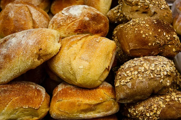 Close Van Verschillende Broden Gebakjes Verkocht Een Bakkerij Israël — Stockfoto