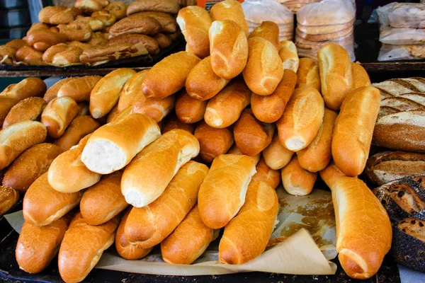 Close Van Verschillende Broden Gebakjes Verkocht Een Bakkerij Israël — Stockfoto