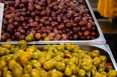 Zeytin sayaç Mahane Yehuda Market Kudüs İsrail closeup