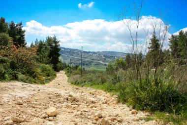 Manzara ve doğa beyaz Valley Kudüs, İsrail Ulusal Trek bir parçası yakınlarında