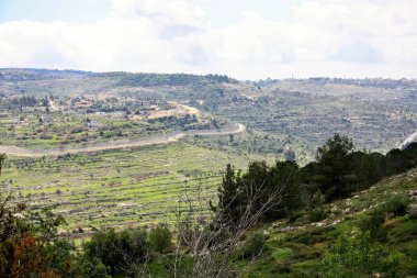 Manzara ve doğa beyaz Valley Kudüs, İsrail Ulusal Trek bir parçası yakınlarında