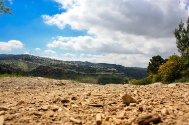 Manzara ve doğa beyaz Valley Kudüs, İsrail Ulusal Trek bir parçası yakınlarında